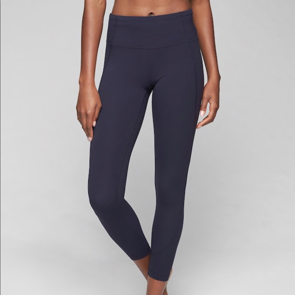 Navy Athleta Salutation Tights